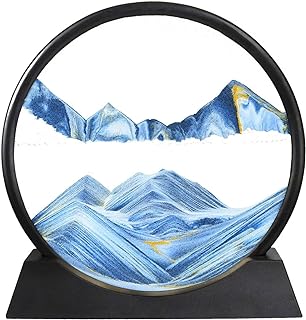 7-Inch Round Tempered Glass 3D Deep Sea Moving Sand Art Picture for Relaxing Decor