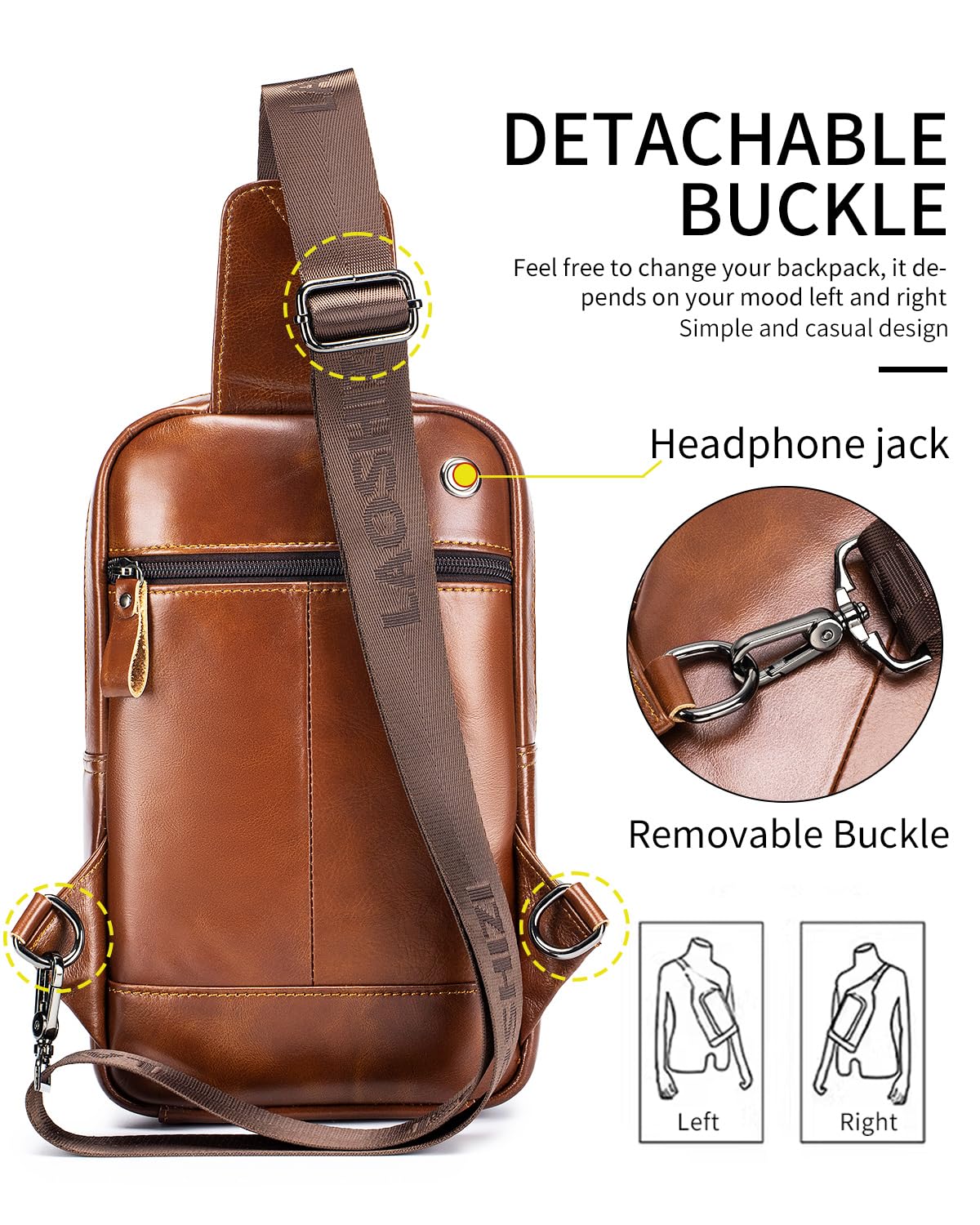 Herren Echtleder Brusttasche - Stilvoll & Praktisch Daily Essential