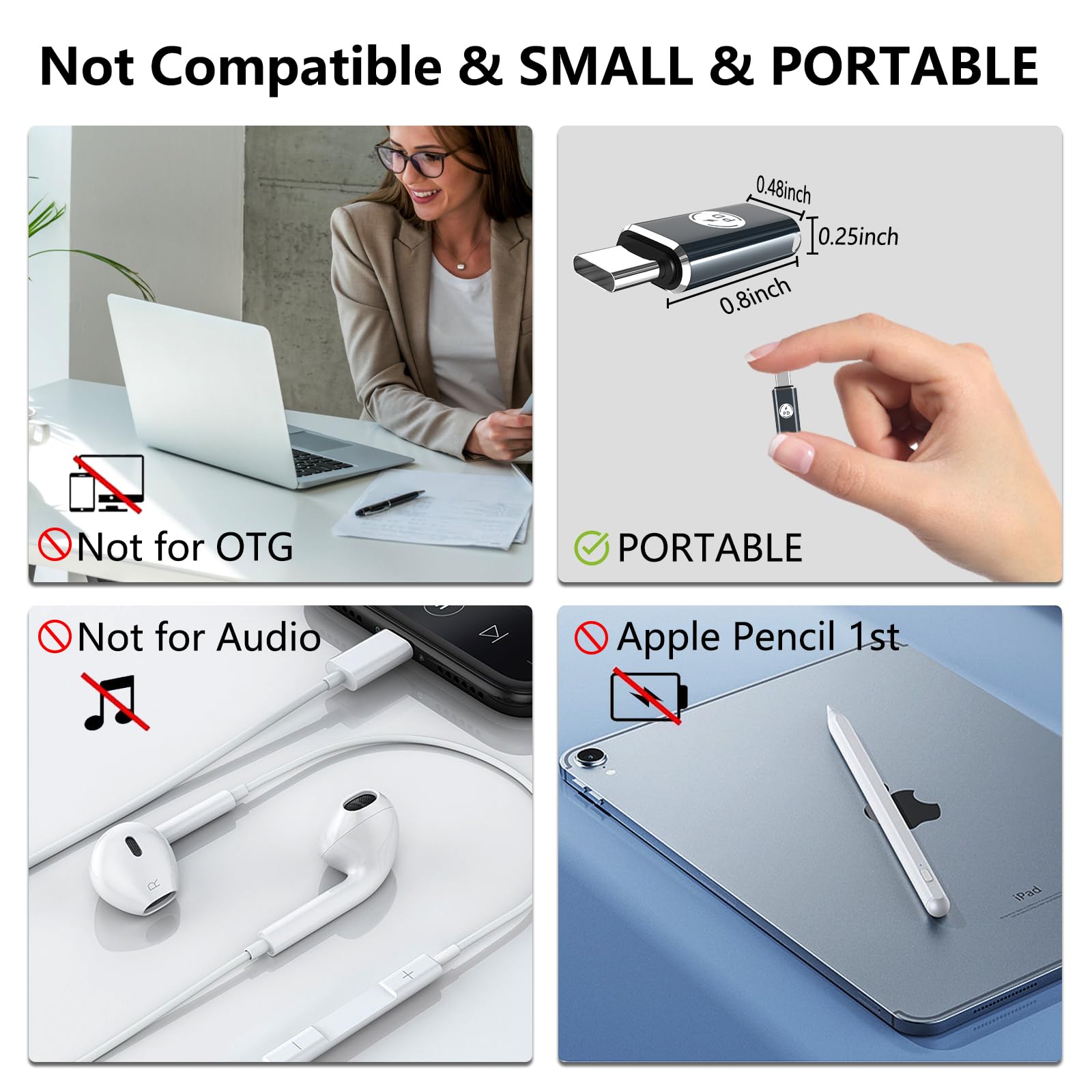 Adattatore per caricabatterie da 3 pezzi Lightning femmina a USB C maschio per IPhone 15 Pro Max Plus IPad tipo C a 8 pin connettore di sincronizzazione dati di ricarica  202192403