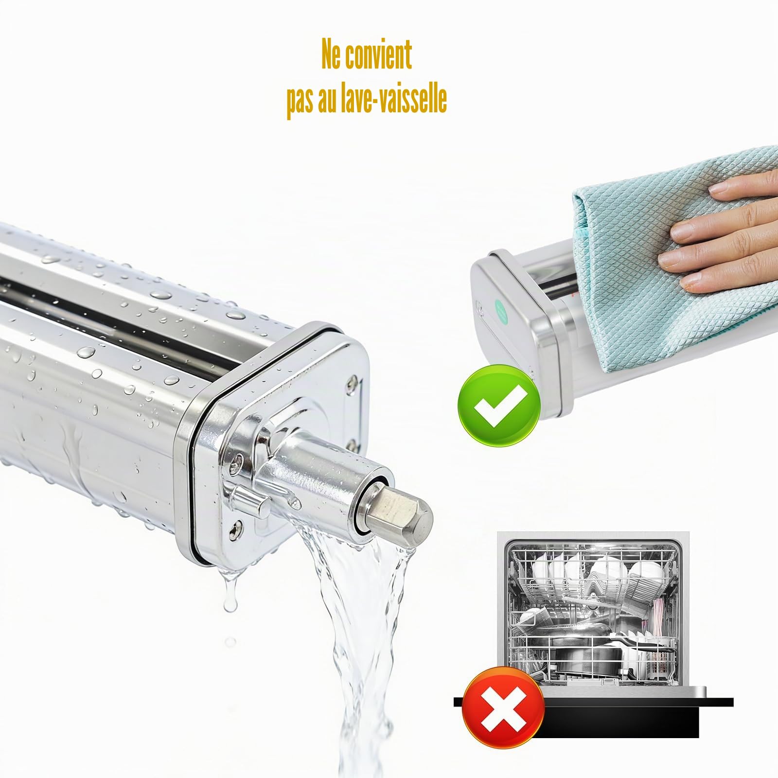 Accessoire pour machine à pâtes Kitchenaid, accessoire de machine à pâtes, coupe-spaghetti, coupe-fettucine, accessoire multifonction pour Kitchenaid (rouleau à feuilles de pâtes)