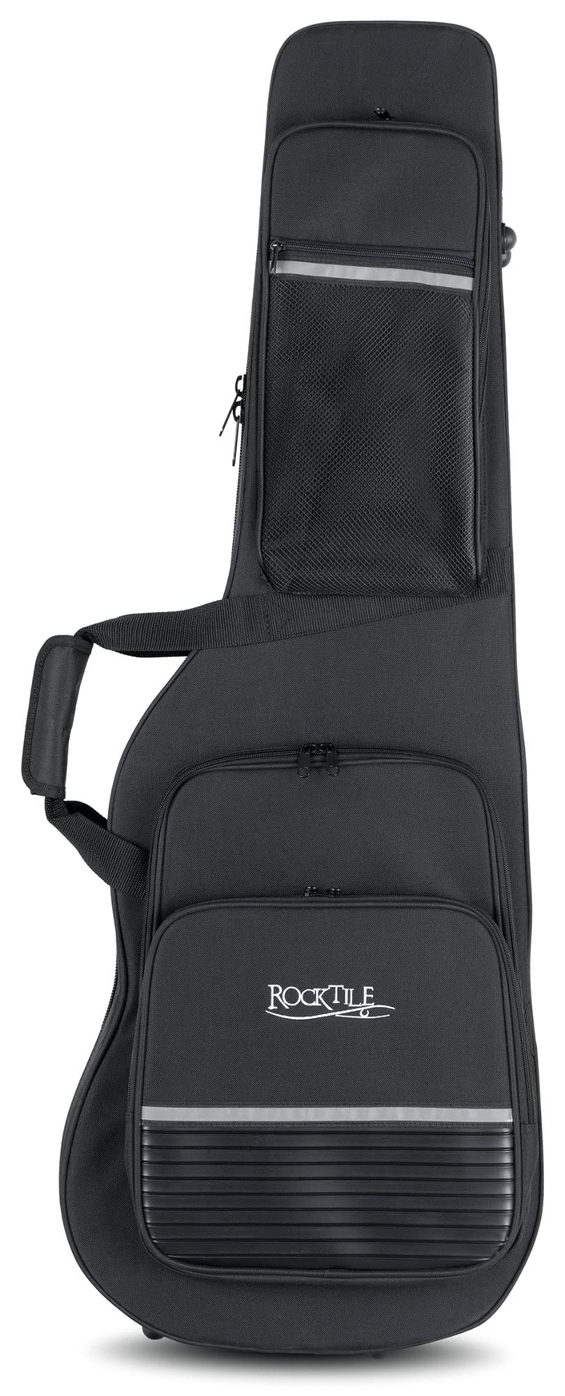 ROCKTILE Premium Softcase für E-Gitarre - Gigbag mit extra Dicker Thermo-Polsterung - E-Gitarrenkoffer mit 3 großen Außentaschen für Noten und Zubehör
