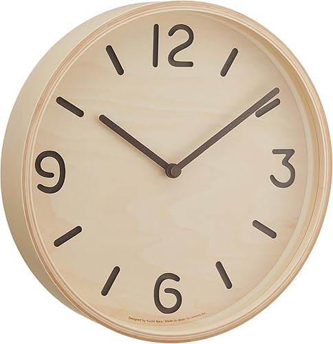 Miniatura 3 de Remnos Thomson LC10-26 NT Lemnos Reloj de pared, analógico, tela de madera de color natural, natural