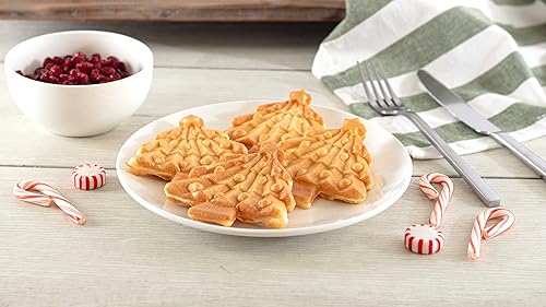 Miniatura 4 de Mini waflera de árbol de Navidad haz que estas vacaciones sean especiales para niños con una bonita plancha de oblea de 4 pulgadas, electrodoméstico