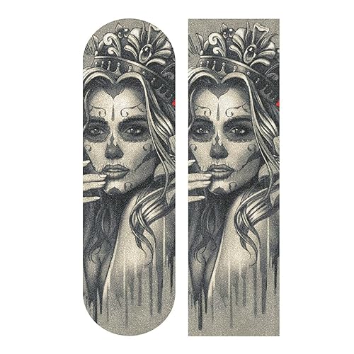 COOLDEER Cinta de agarre para patineta Skeleton Queen, para deportes al aire libre de verano, 9 x 33 pulgadas, antideslizante, cinta de agarre para