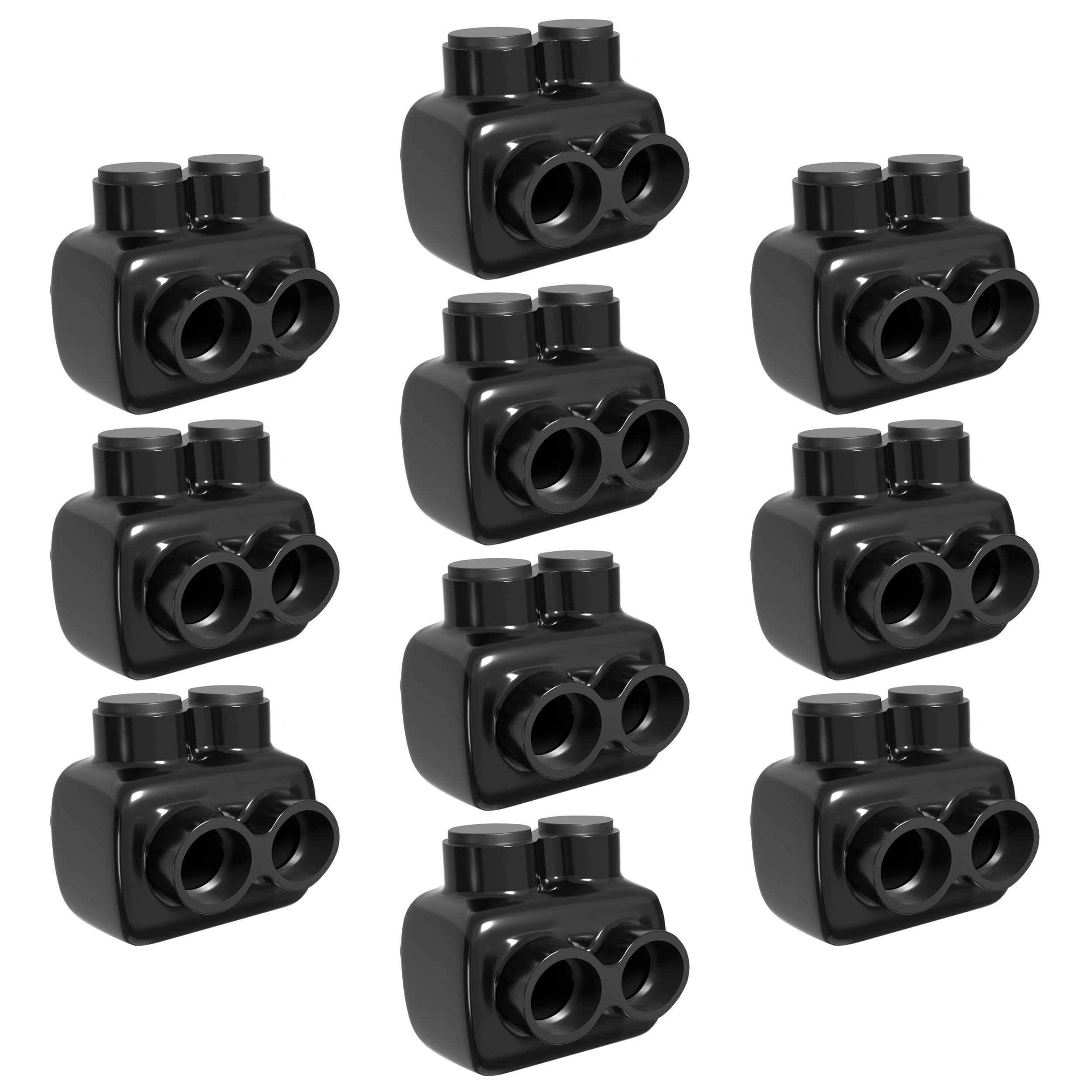 OHLECTRIC Insulated Wire Connector, 2-Port Single Side Entry (10 Pack) 3/0–6 AWG, 7/32″ Hex Screw, Pre-Filled Oxide Inhibitor – Heavy-Duty Elevator