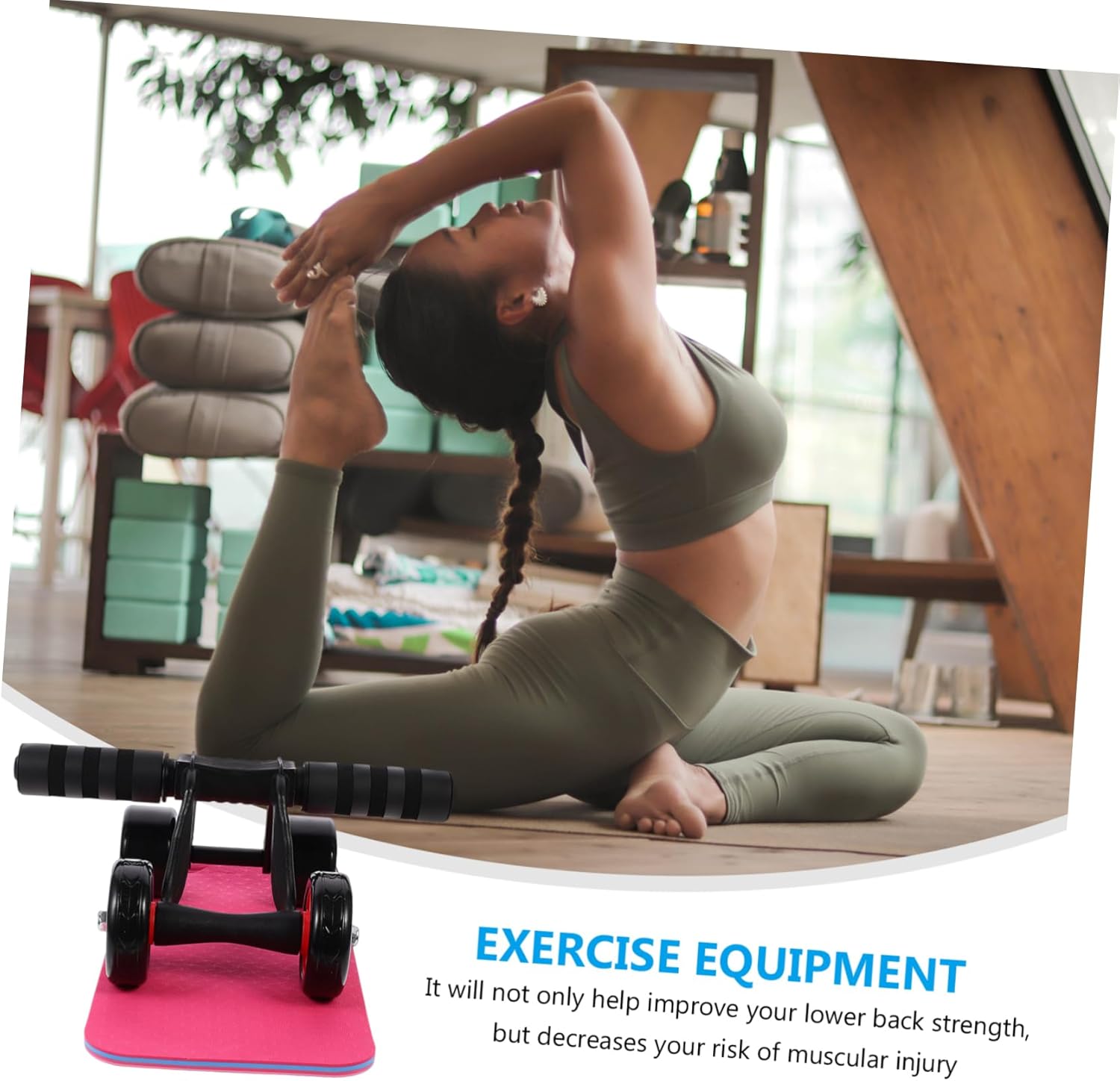 VICASKY Portable Fitness Roller Wheel Exercise Abdominal Wheel Back Roller for Core Strength Building