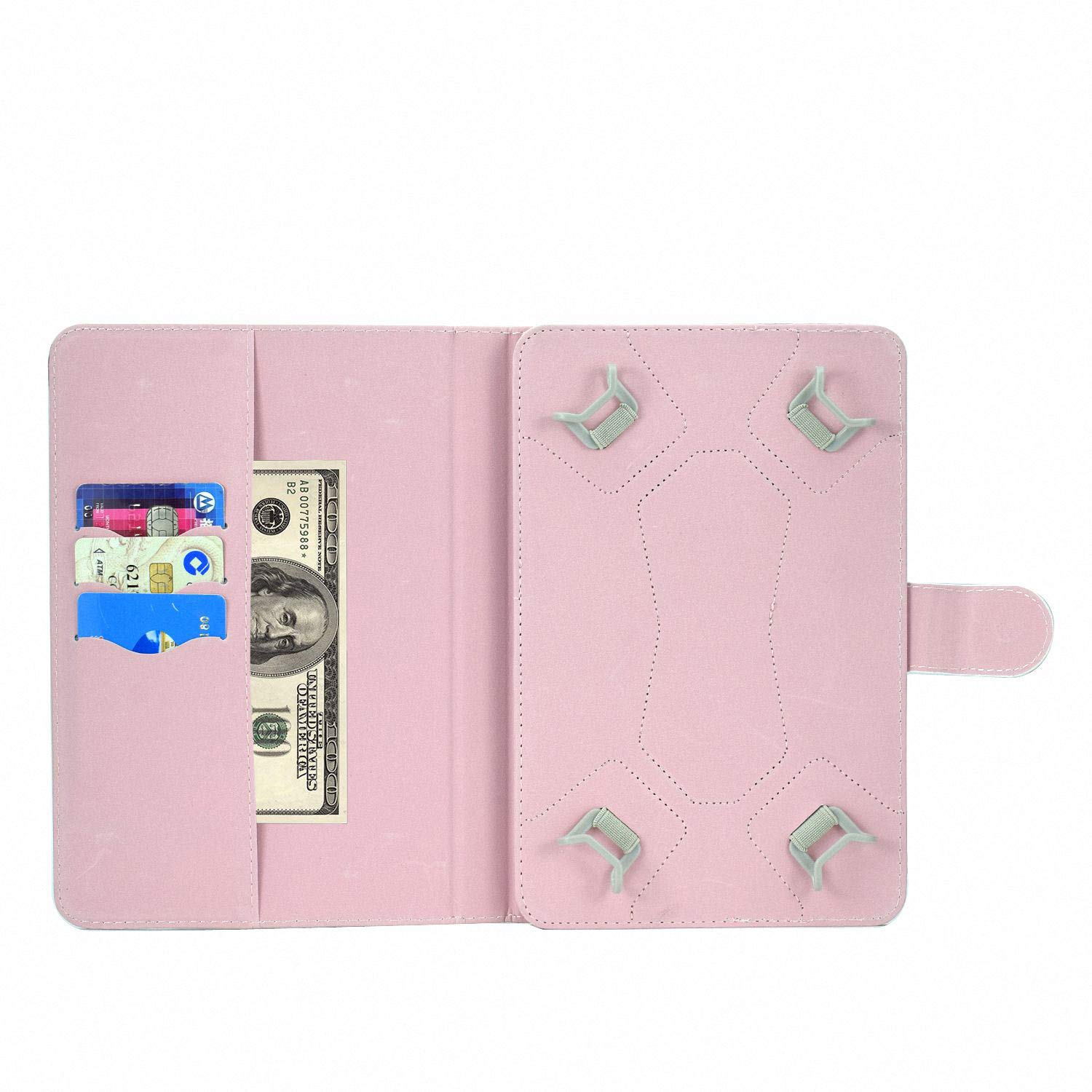 SDTEK Red Universal 7 Inch Tablet PU Leather Protective Case Stand For