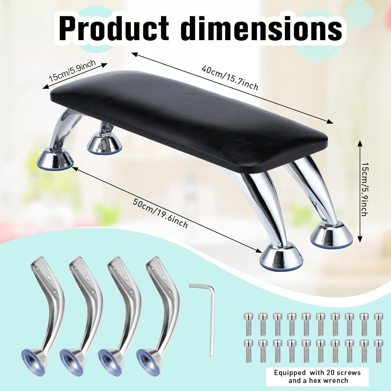BANIRA Nail Arm Rest for Acrylic Large Nail Hand Rest for Toenails Feet Rest Nail Table Manicure Armrest Cushion Nail Feet Rest Pillow Microfiber Leather Nail Stand 4