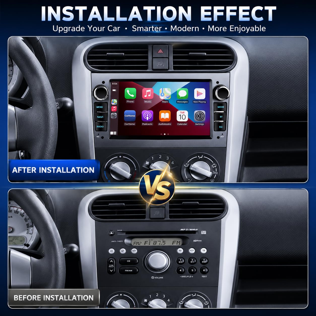 Radio Coche Bluetooth Opel Astra h/Zafira b/Vivaro/Meriva/Vectra/Combo/Antara/Vectra/Signum con Android Auto CarPlayWireless 7 Radio Coche Pantalla GPS Coche Camara SWC FM RDS