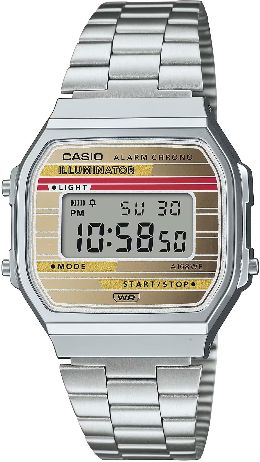Casio Reloj Digital para Mujeres de Cuarzo con Correa en Acero Inoxidable A168WEHA-9AEF