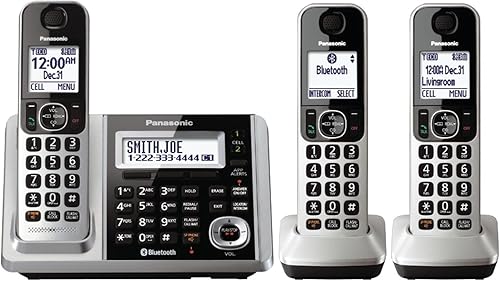 Panasonic KX-TGF373S Teléfono fijo DECT de 3 teléfonos (renovado)