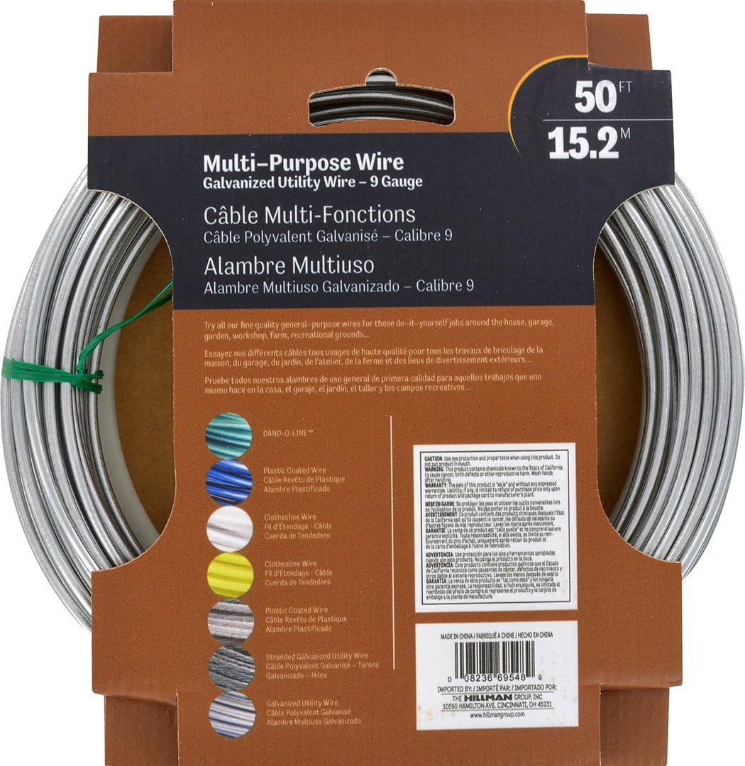 70% Off Everything Hillman 122062 Galvanized Solid Wire 9 Gauge, 50 Foot Coil Best Cyber Monday 🔥 Hillman 122062 Galvanized Solid Wire 9 Gauge, 50 Foot Coil