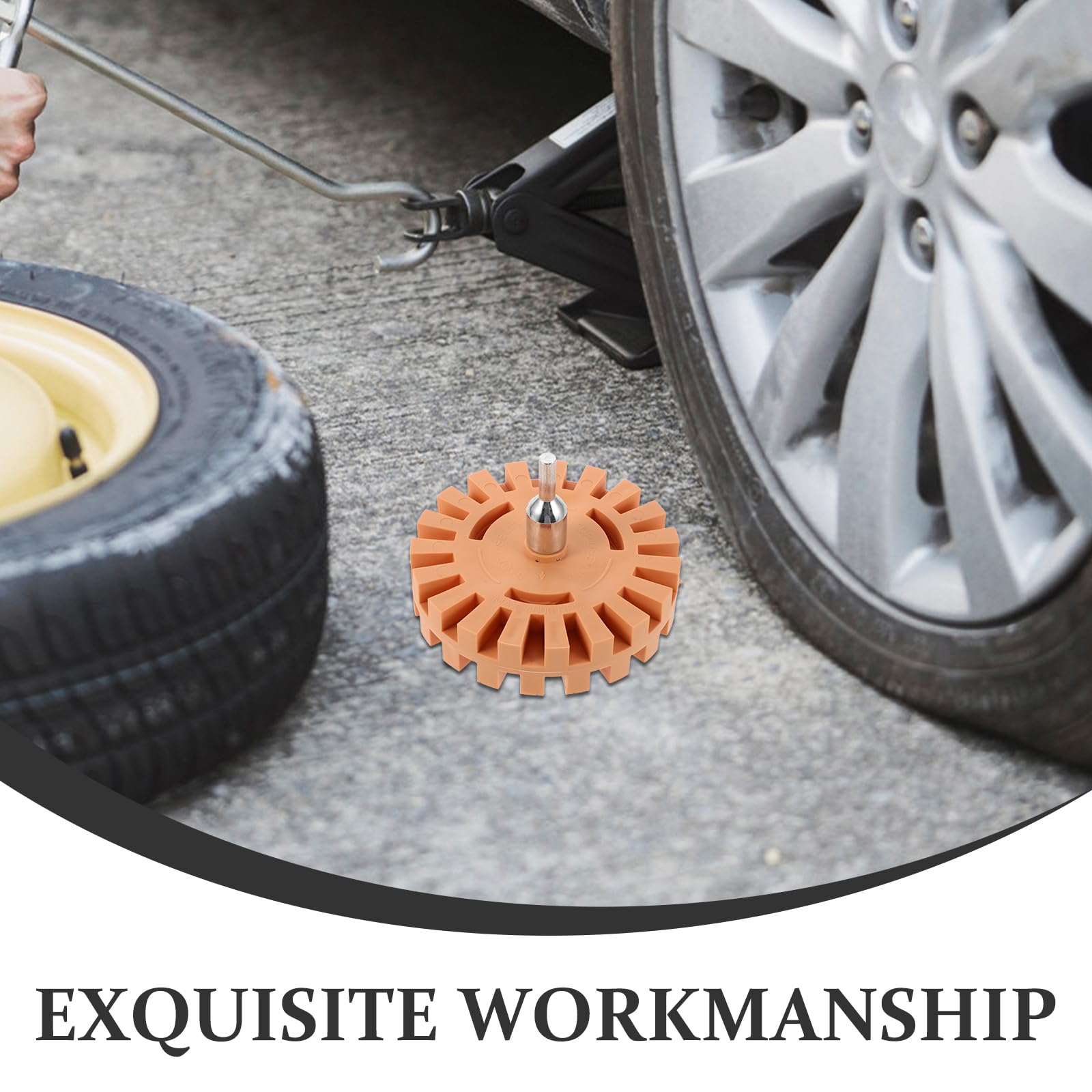 MAGICLULU Roue en Caoutchouc Dentelée en Alliage 100mm pour Retirer Adhésif Autocollants Accessoire Perceuse Polyvalent Lot de 2 Pièces pour Nettoyage Précis Voiture et Moto
