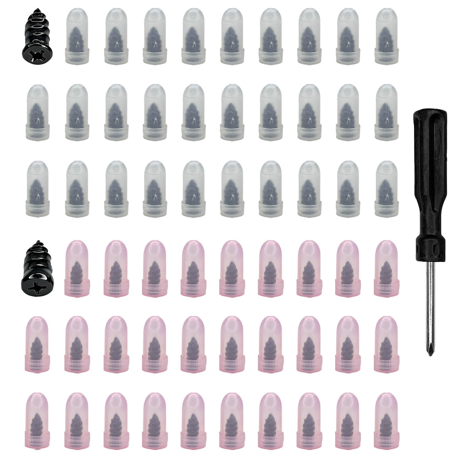 60 PCS Tire Repair Rubber Nail Kit with Screwdriver Fast Self-Service Screw in Tire Repair Plugs Vacuum Tires