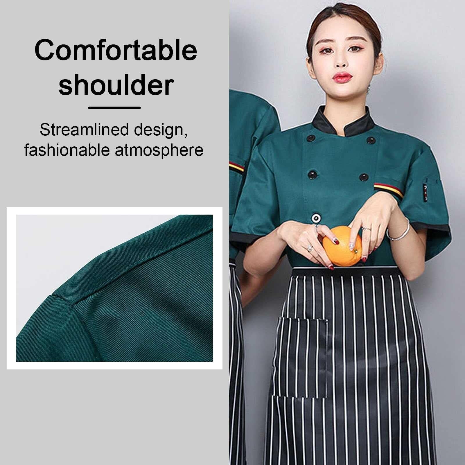 Uniforme de Camarero de Verano, Chaqueta de Chef de Restaurante, Abrigo de Ropa de Trabajo de Sushi de Manga 3/4, Uniformes de Chef de Sushi Transpirables