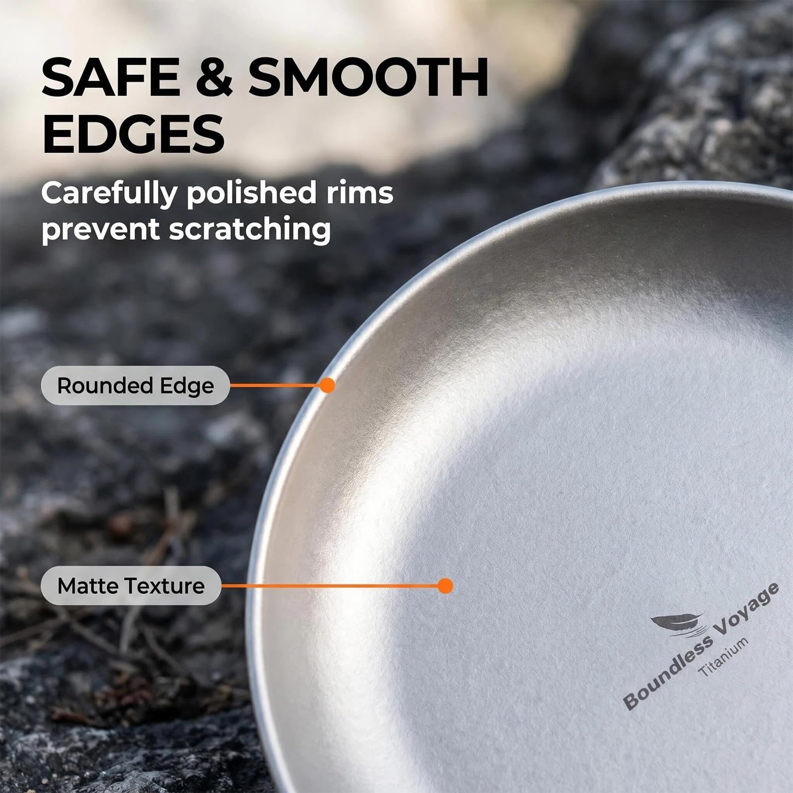 Boundless Voyage Ultralight Titanium Pan Dish Plate con Bolsa de Malla de Transporte Vajilla de Titanio al Aire Libre y Utensilios Kit de desorden para Mochila de Camping