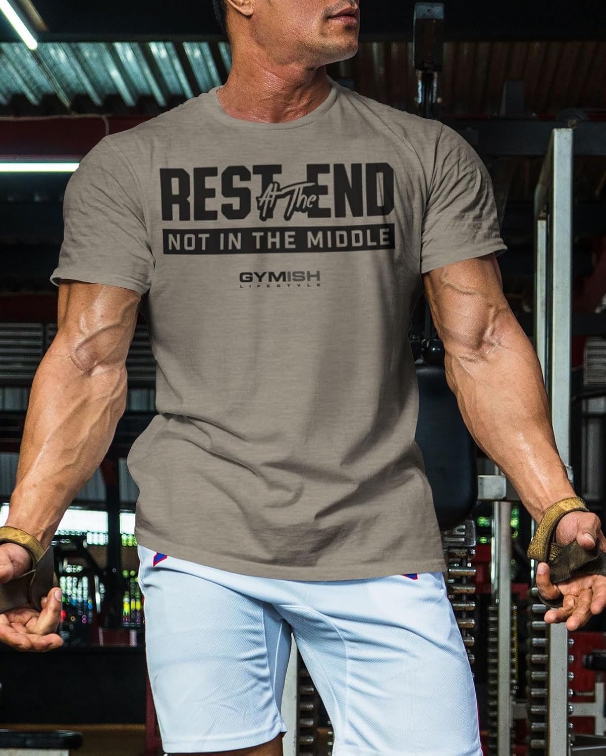Rest at The End Workout Shirts for Men Motivational Gym-Goers