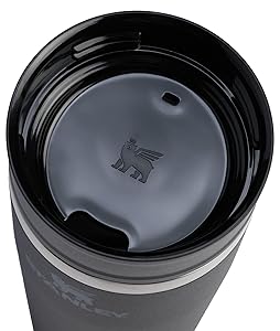 STANLEY Cafe To Go Travel Mug 16 oz | Leakproof Two-Part Drink Through Lid | Tumbler Cup for Coffee, Tea and Drinks | Insulated Stainless Steel Coffee Mug | BPA-Free | Black 2.0