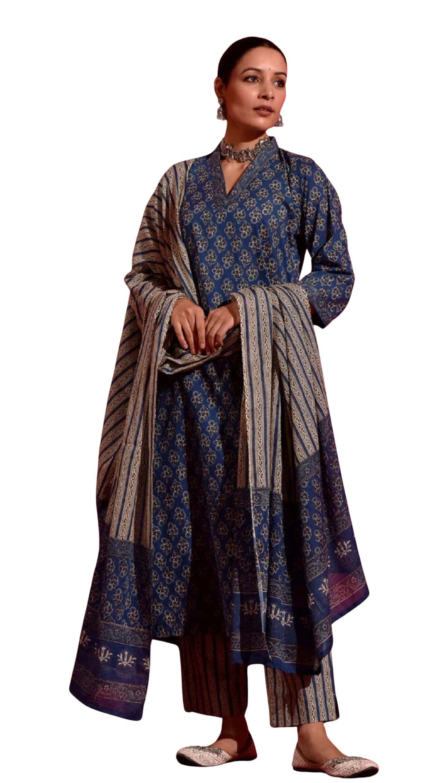 Kalaanj Women's Blue 2 Kurta Set For || 3Pic Kurta For (Ssp-278-Blue-Xl)