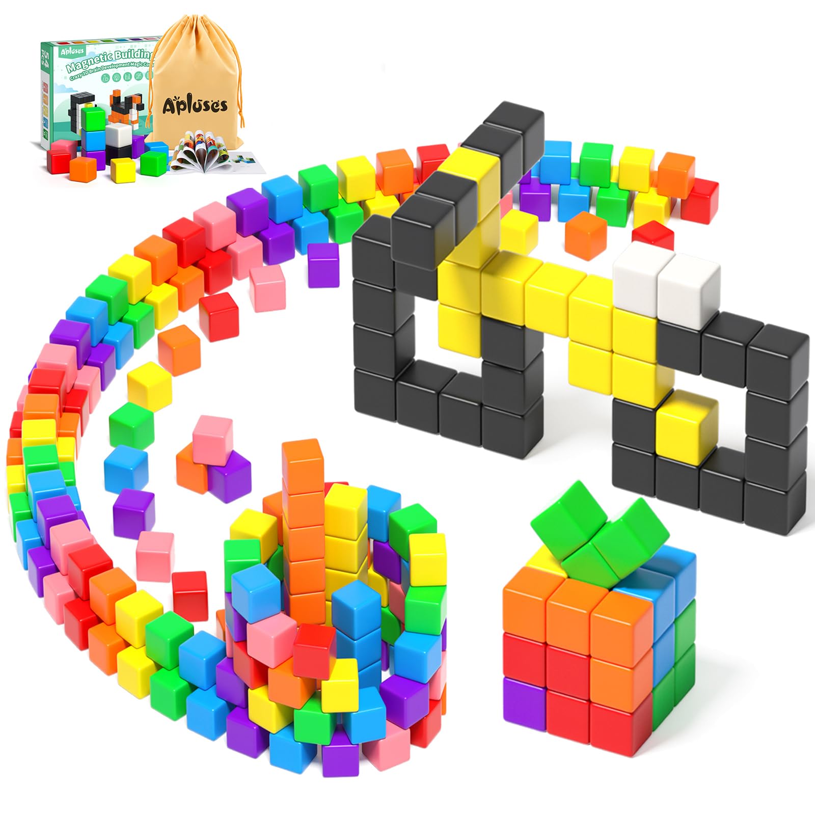 Magnetic Blocks, Magnetic Building Blocks, Magnet Tiles Toddler Toys STEM Sensory Montessori Toys for 3+ Year Old Boys & Girls, Kids Toys Gift Ideal for Toddler with Autism