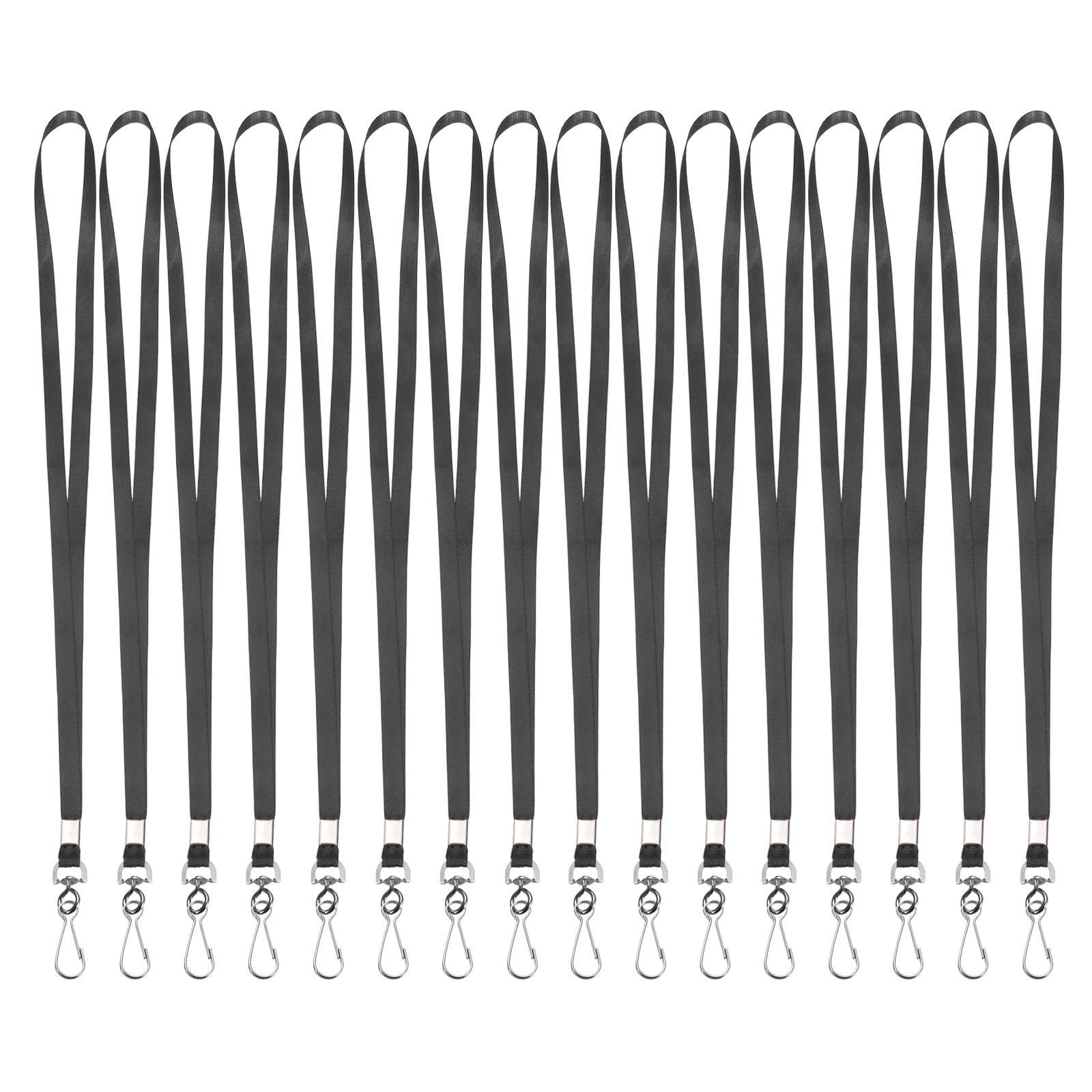 PATIKIL 100Pcs Lanyards Bulk, 47cm Badge Lanyard Neck Nylon with Clasp for ID Badge Keys Worker Name Tag Wallet Cruise Phone Events Office, Black