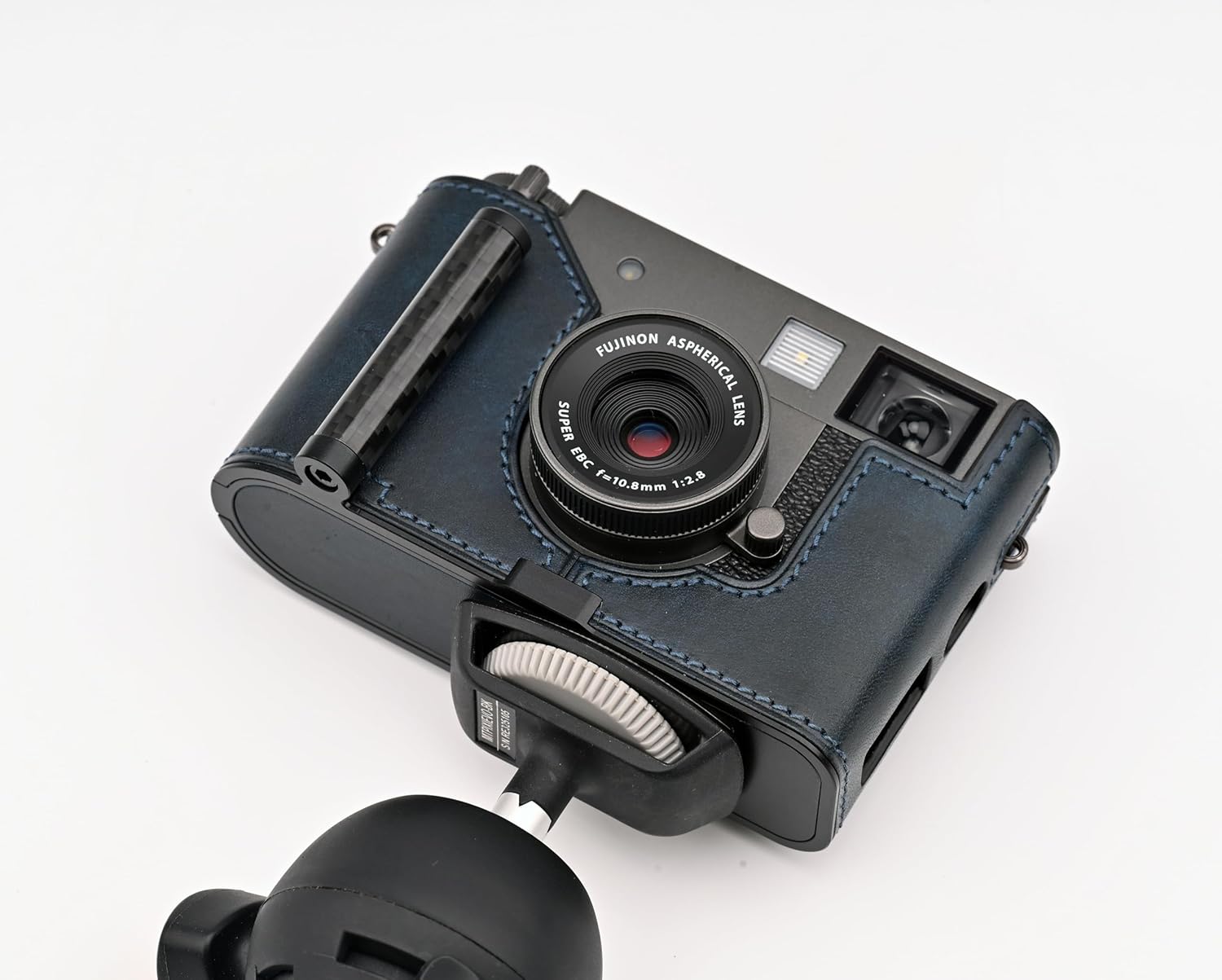 Handmade Genuine Leather Camera Half Case for FUJIFILM X-Half/FUJIFILM X-Half case - Top Layer Cowhide Body + Metal Base Plate+ Hand Shank Design (Museum-C-Blue)