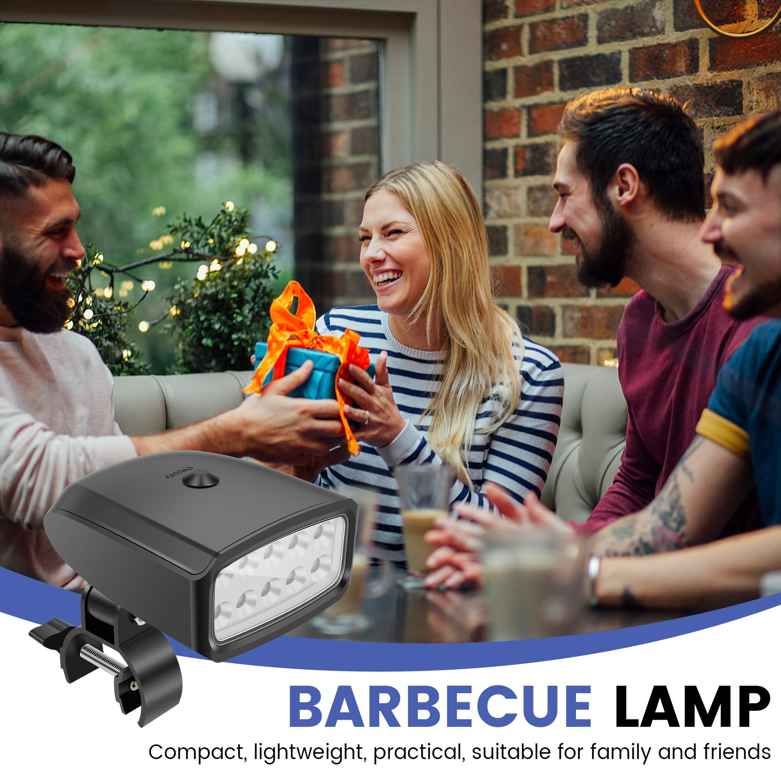 Luce per barbecue a LED, girevole a 360°, luminosa, a 10 LED, ultra resistente alla pioggia, resistente al calore, portatile, pratica illuminazione per barbecue, per tutti i tipi di barbecue
