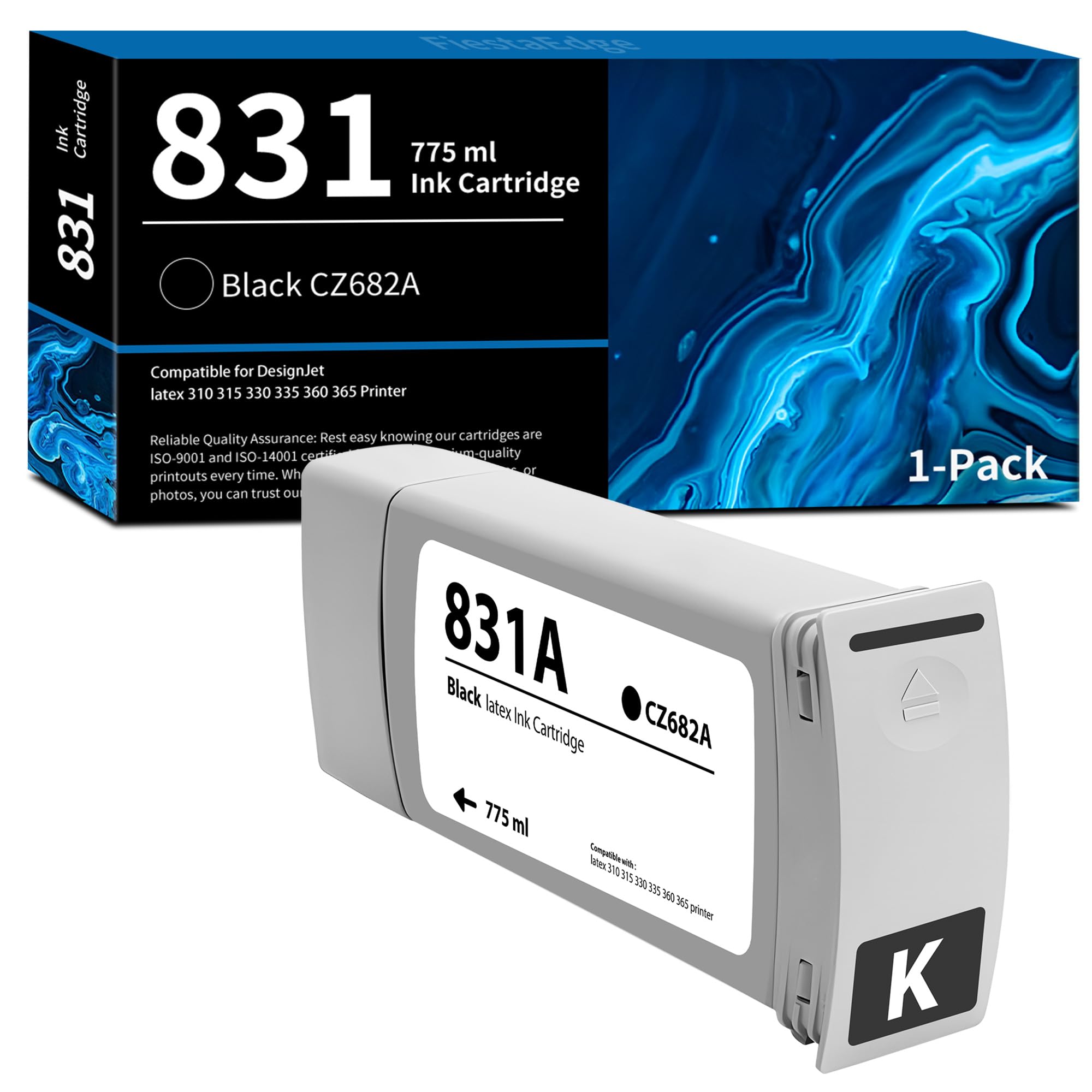 Amazon.com: FiestaEdge 831 831A Ink Cartridge 1 Pack CZ682A Black
