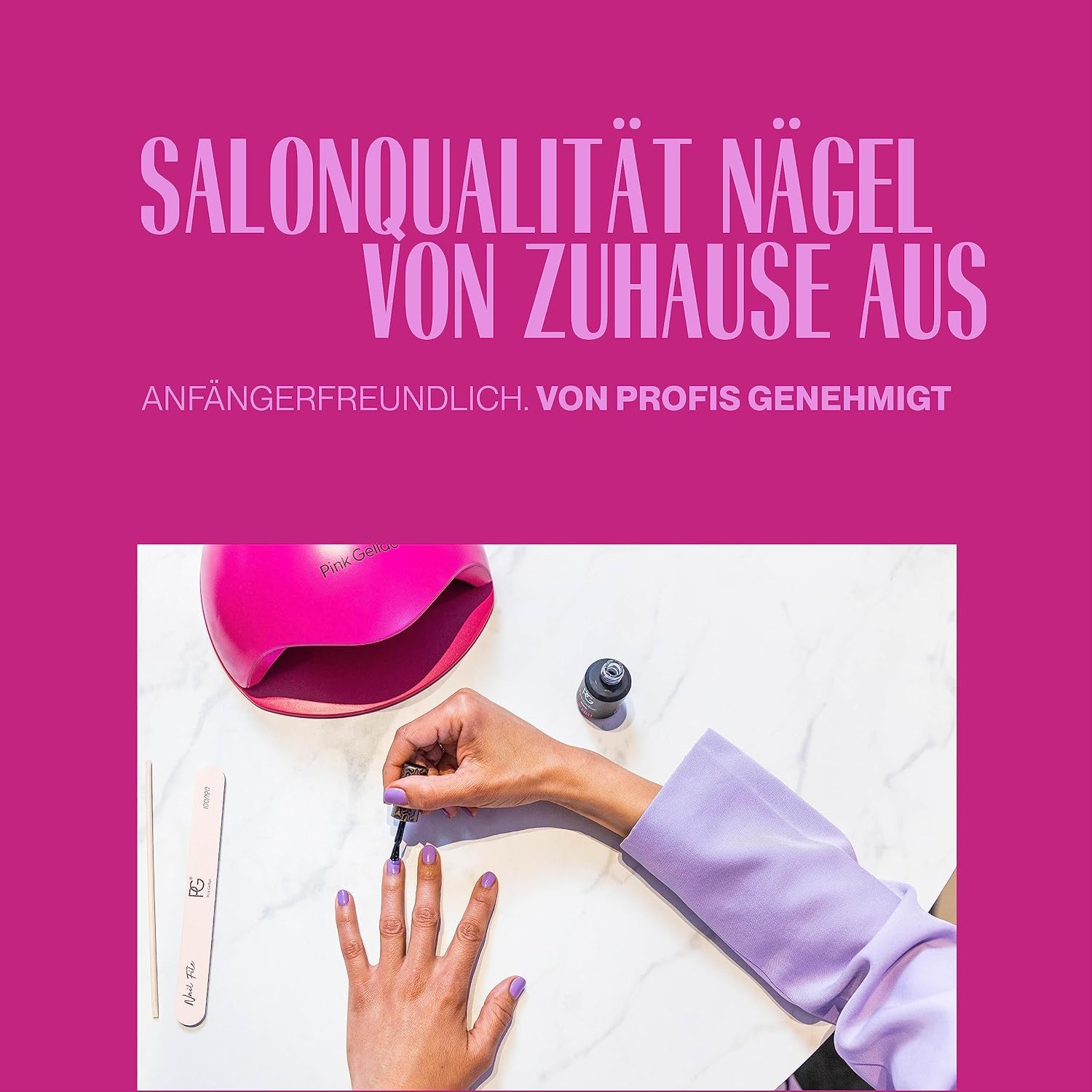 Pink Gellac UV Nagellack Set - 3 Stück Basic Refill Set 3x 15 ml - Base und Top Coat Kit mit Prep Booster Nail Prep - Made in Holland