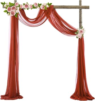 Wedding Arch Draping Fabric 1 Panels 20Ft Royal Blue Chiffon Fabric Drapes Arbor Drapery Wedding Ceremony Reception Swag Decorations