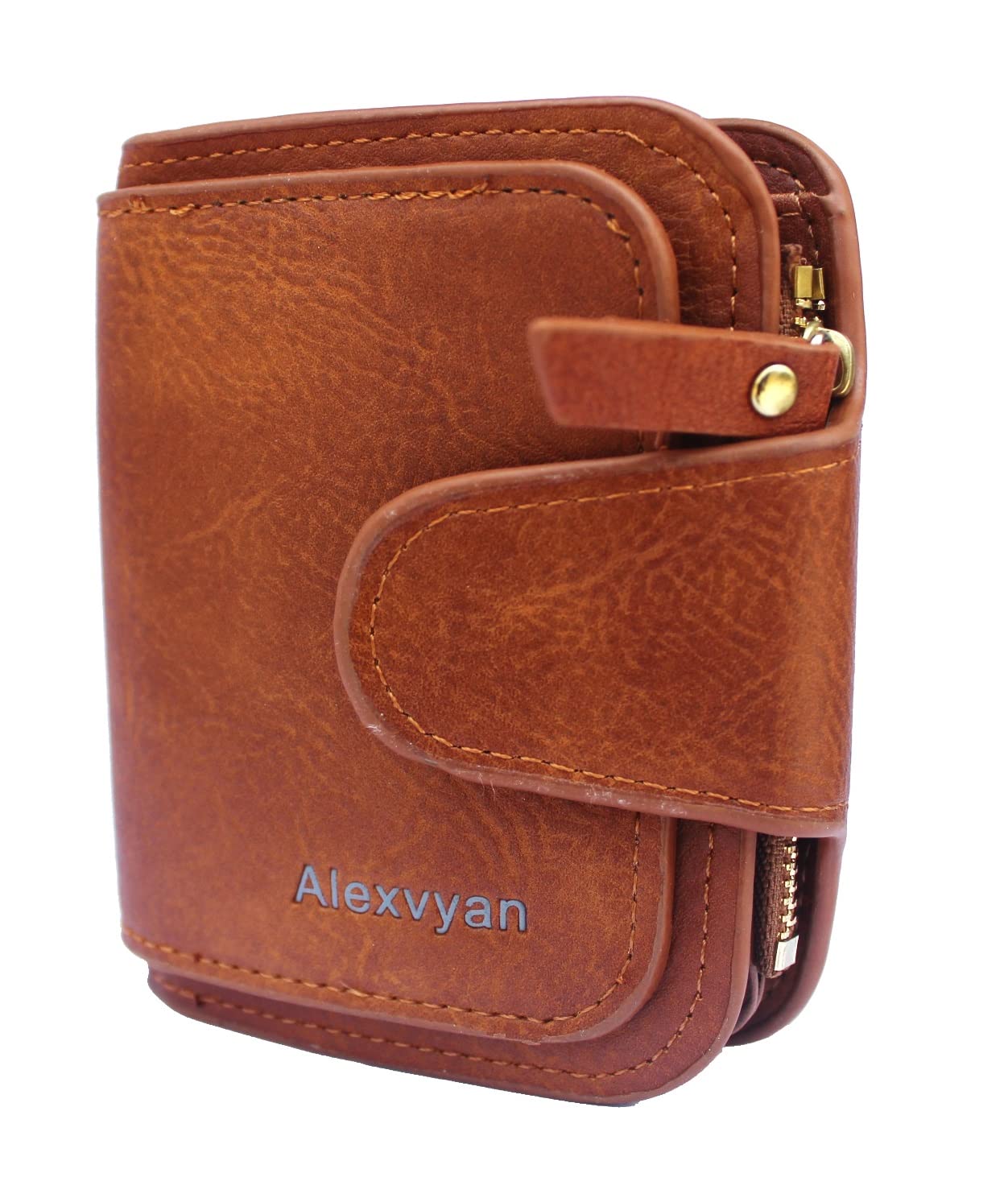 frackson Women's Small Purse Wallet Female Hand Clutch Women/Ladies/Girls Wallets Card Holder 3 Pocket (Brown)-picture-23