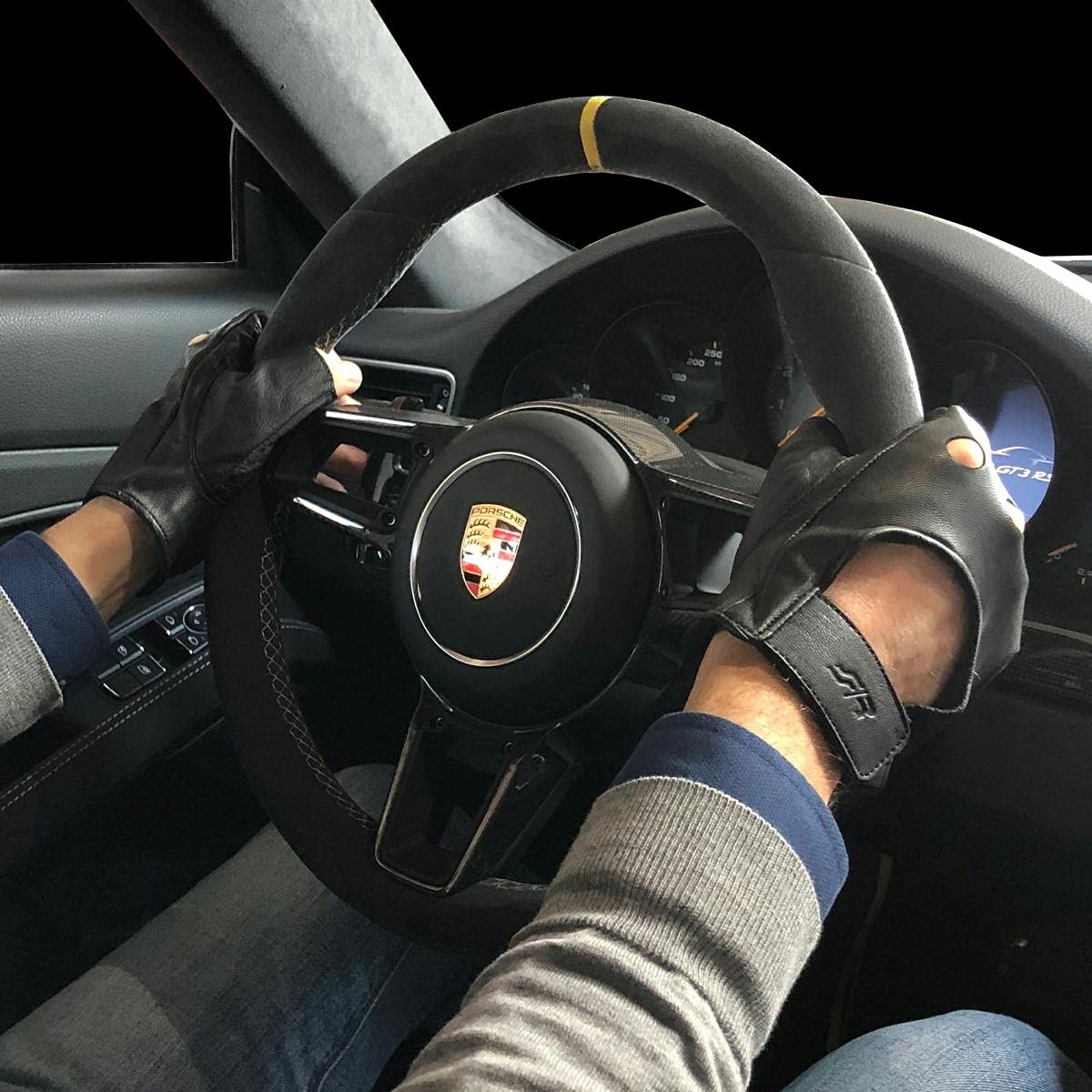 SIMONI Guanti da Corsa Nero Ambidestro per Piloti di Auto da Corsa e Appassionati di Motorsport, Unisex Adulti