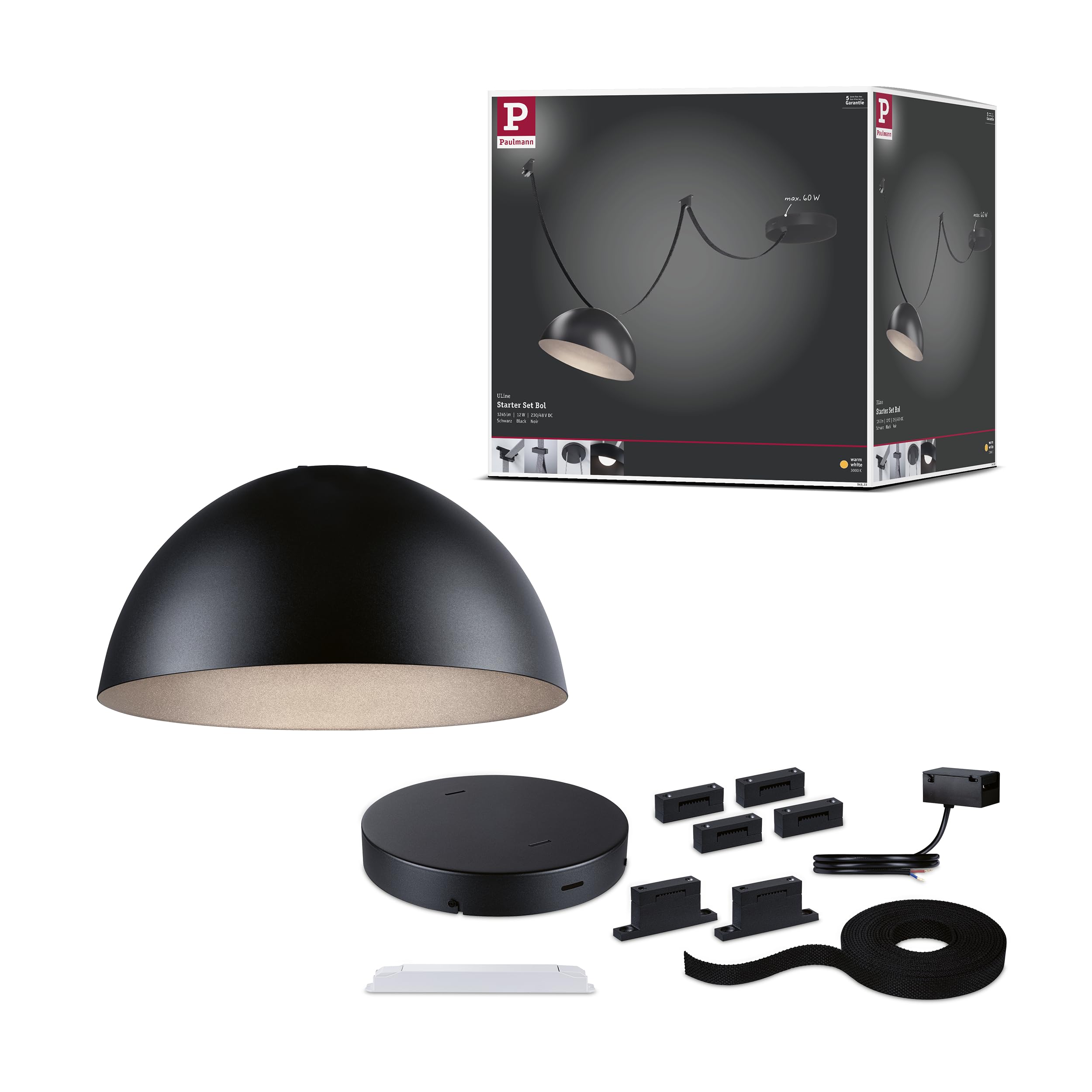 Paulmann 94633 ULine Gurt Bol Starterset 5m 12W Schwarz