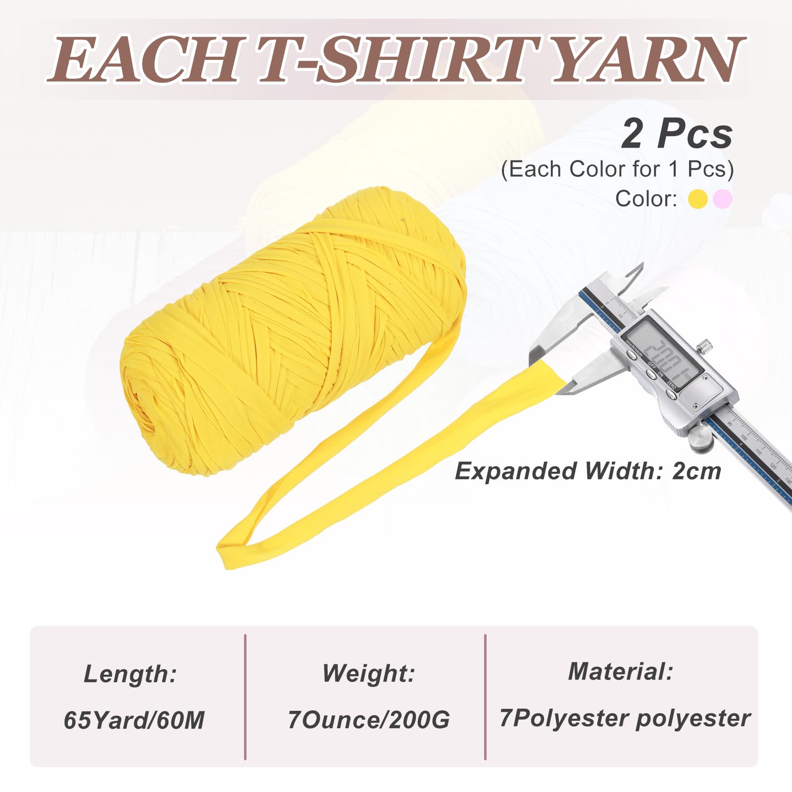 PATIKIL T-Shirt Yarn for Crocheting with 1 Crochet Hook - Image 2