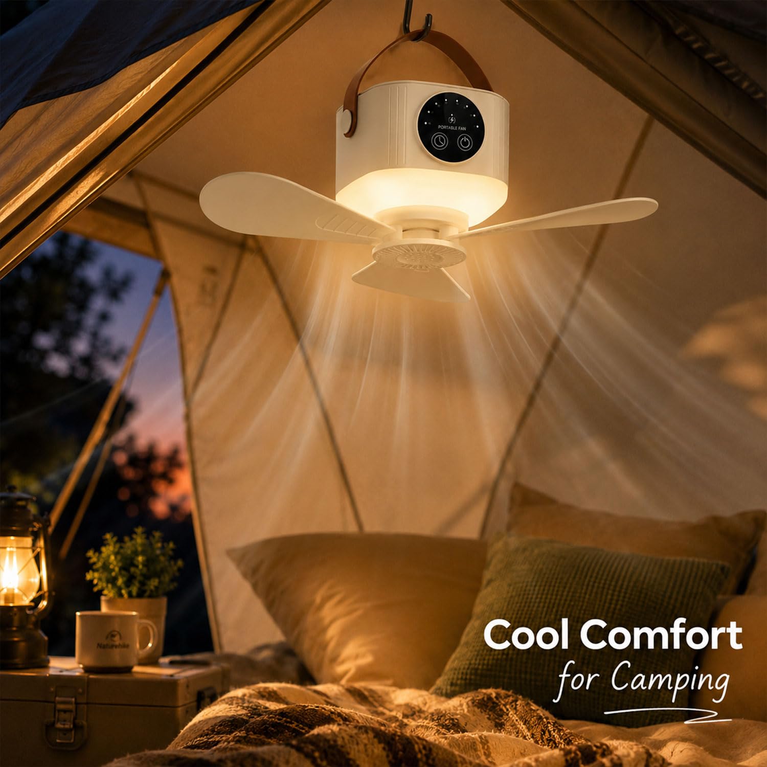 Shengruili Deckenventilator mit Beleuchtung Camping,Deckenventilator mit Licht und Fernbedienung,USB Deckenventilator mit Licht,Mobiler Ventilator Akku für Outdoor Außenbereich, Pavillon Terrasse