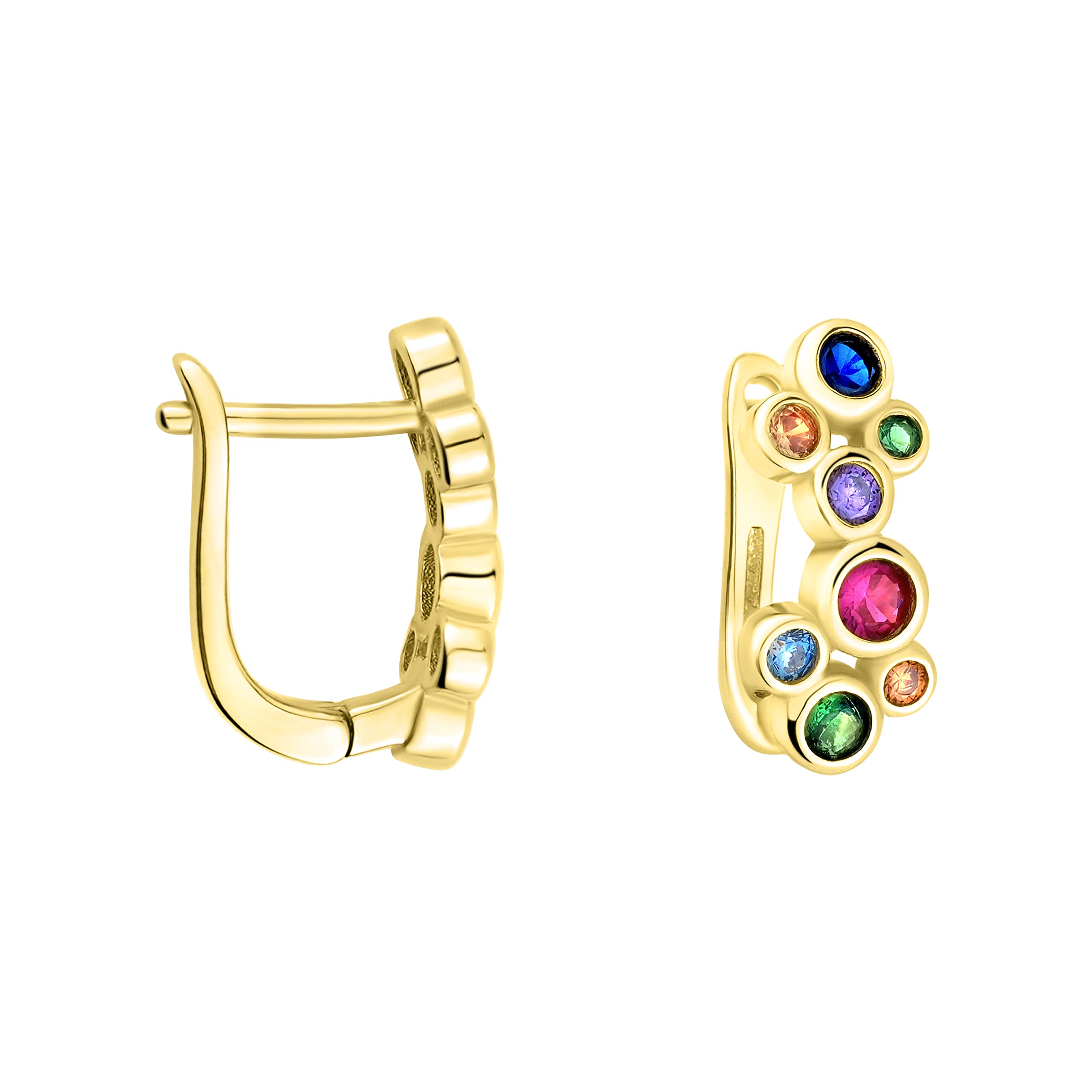 Sofia Milani Pendientes para Mujeres en Plata de Ley 925 - Pendiente de Botón de Cubic Zirconia