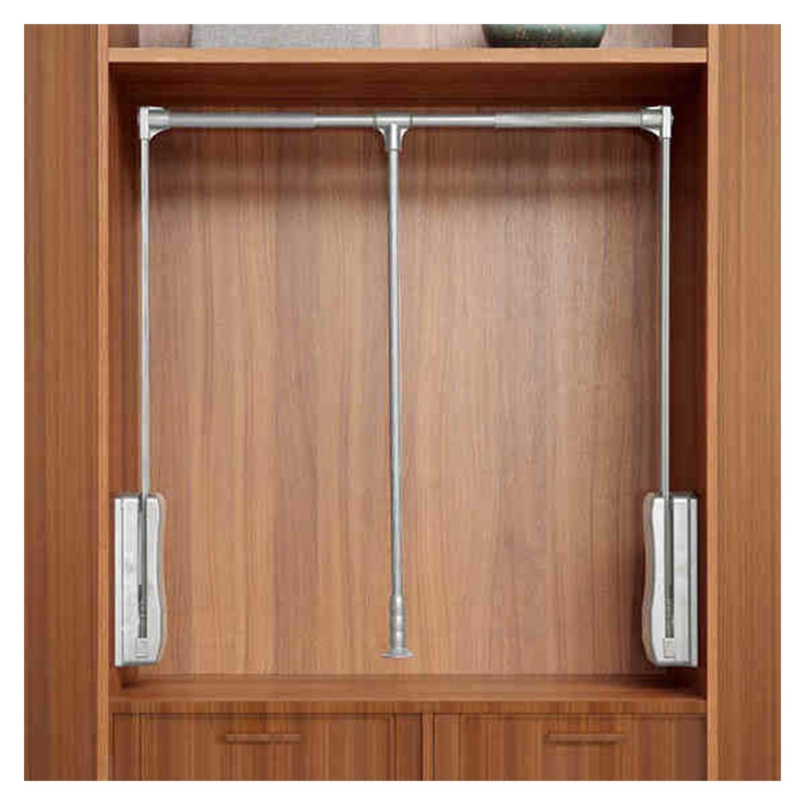 HTTGDGDH Adjustable Pull Down Closet Rod, Retractable Hanger For Wardrobe, Fits Cabinets 21.65-49.21 Inches, Silver Clothing Storage Solution,Silver-700-930mm