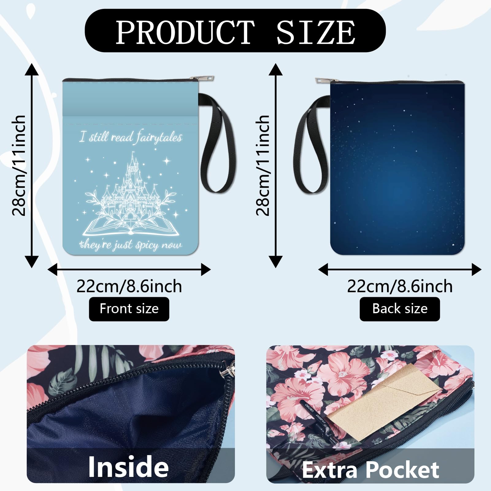 Pochettes De Livre Avec Fereture éclair, Pochette De Protection Pour