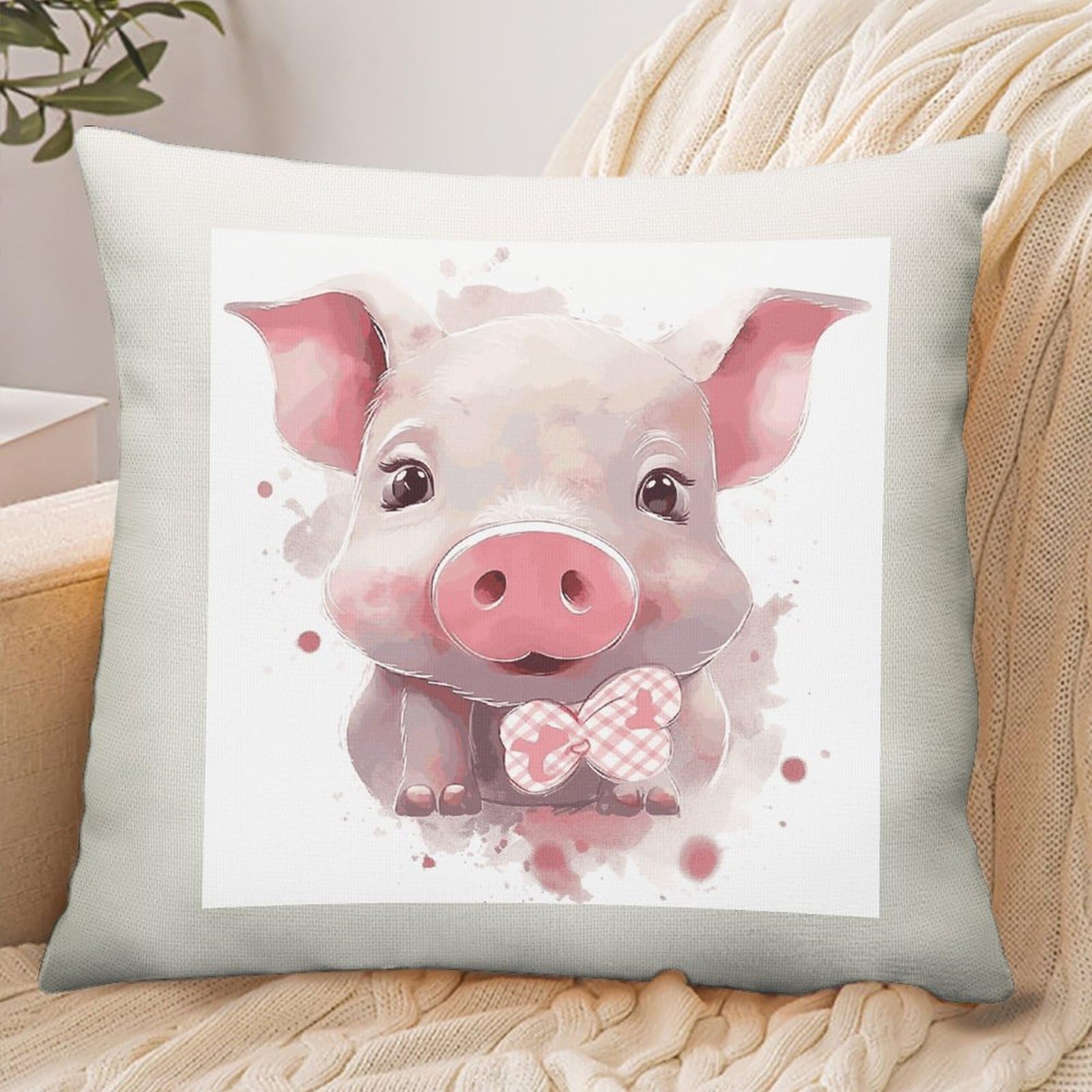Adfgyerh Style Smiling (26) Pillow Cover Breathable,Pillowcases Boho Decorative Envelope Closure,Throw Pillow Covers For Beach,Patio,Balcony,Couch Living Room 18 * 18In