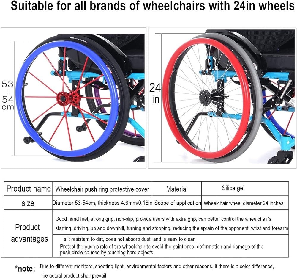 Funda para silla de ruedas deportiva con rueda trasera de 24 pulgadas, fundas para llantas de empuje para silla de ruedas, antideslizante, resistente al desgaste, funda para empujar con la mano, mejo
