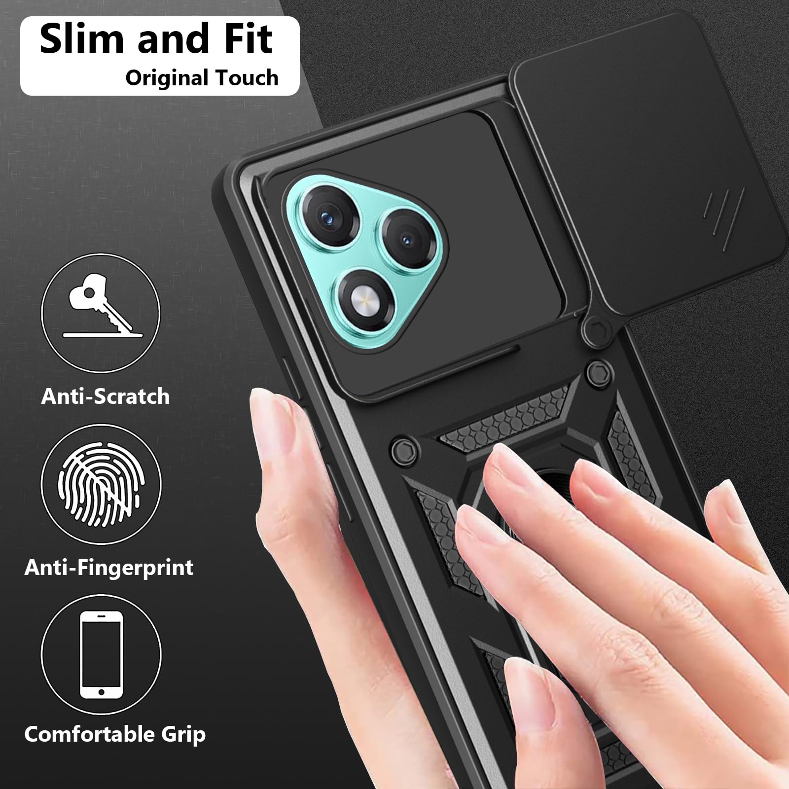 Housse Pour Oppo A16/A54s/A16s Avec 2 Verres Trempés Antichoc Et Anneau