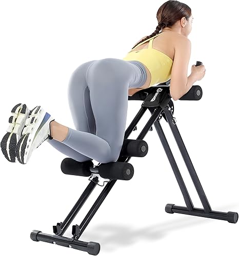 Vista 11 de Ab Machine Ab Trainer Machine Ab: entrenamiento de abdominales ajustable en casa gimnasio Ab Cruncher plegable equipo de entrenamiento de fuerza