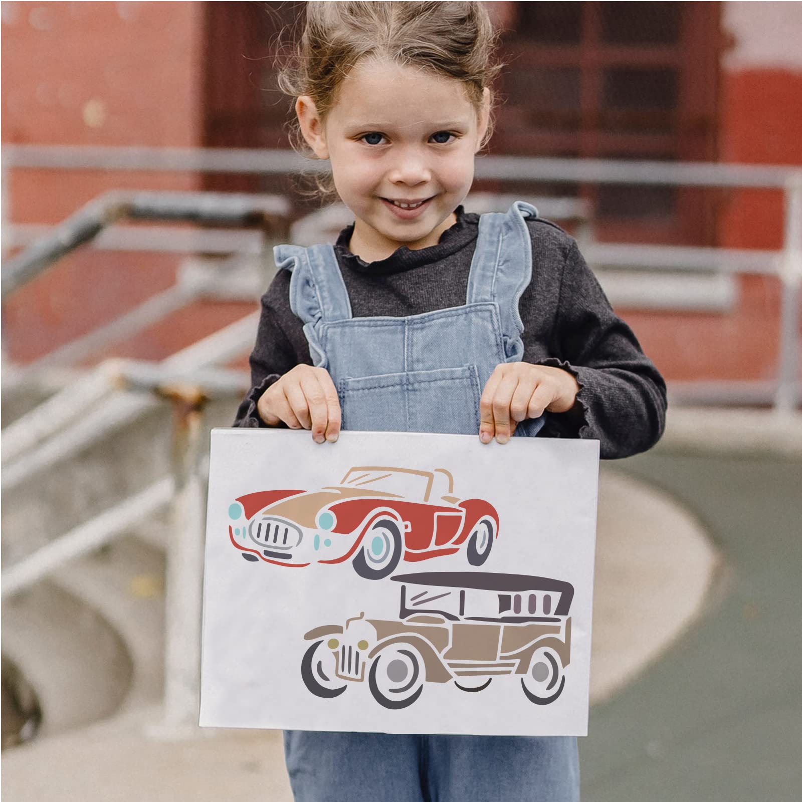 FINGERINSPIRE Pochoir de voiture réutilisable pour décoration de voiture de sport - Pochoir de peinture de voiture de sport - Pochoir de peinture sur bois, tissu, papier, mur - 29,7 x 21,1 cm