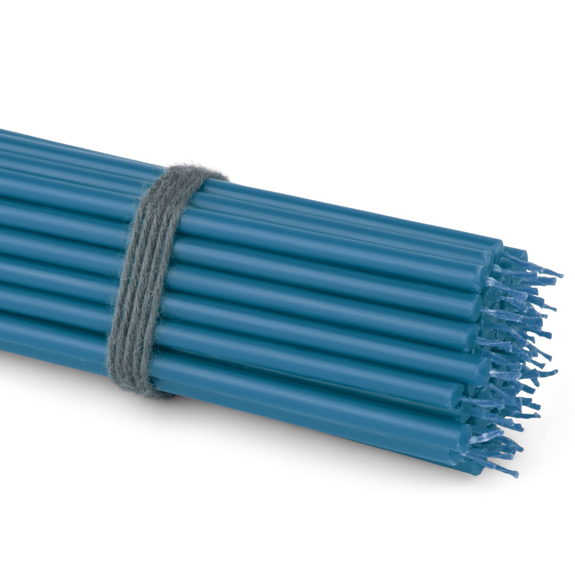 NKlaus 50 x Taper Candles Light Blue 16 cm Thin Paraffin Candles Soot-Free & Drip-Free Long Burning Time Pastel Blue Candles for Celebration & Decoration 36111