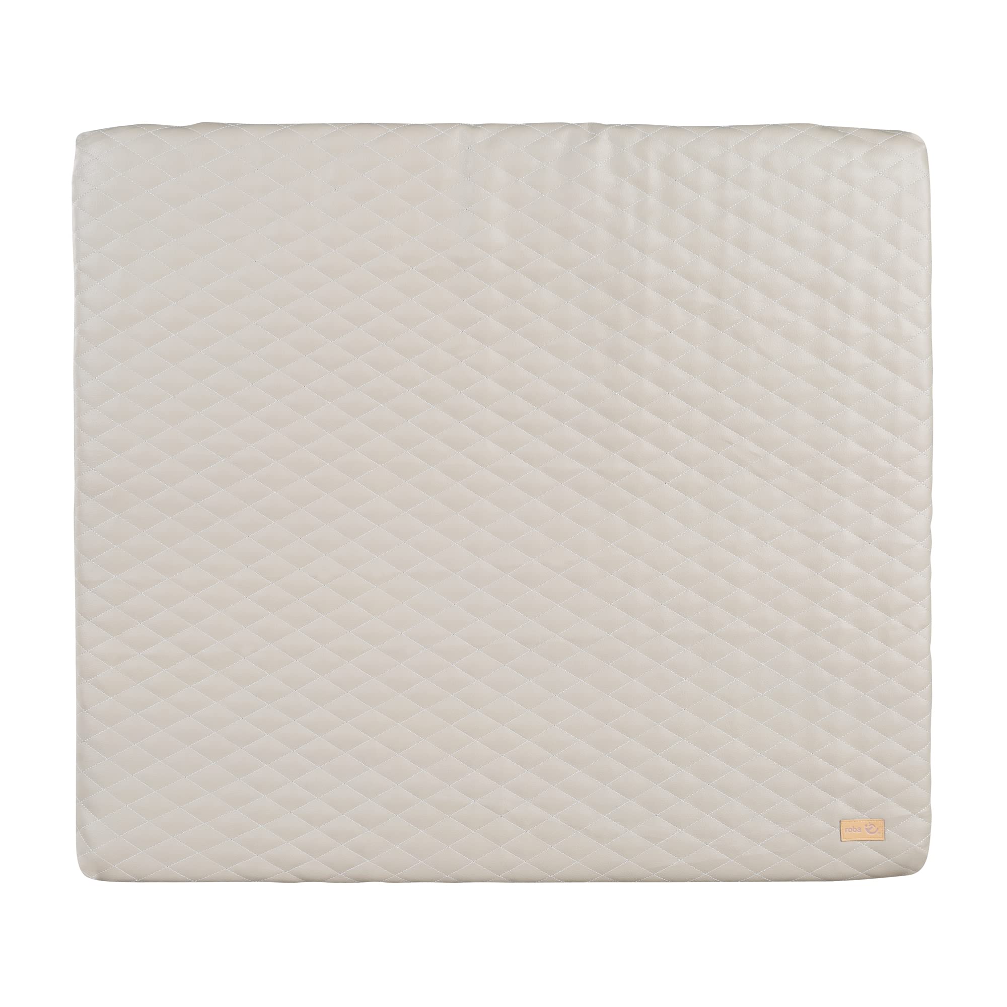 roba Mata do Przewijania Luxe 85 x 75 cm - Podkładka przewijakowa z mytego ekologicznego skóropodobnego materiału - Podkładka na przewijak w designie Greyish - Jasnoszary