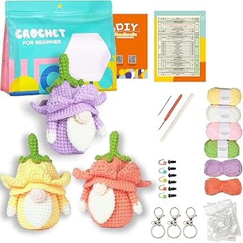 beginner crochet starter kit by lapoo, 3 fairies crochet kit