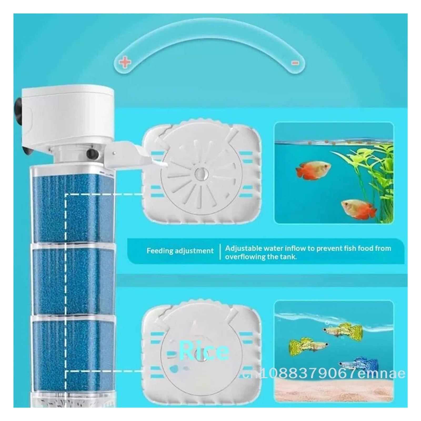 Aquarium-Innenfilter, tauchfähige Aquarium-Filterpumpe, 220 V, leiser Luft-Sauerstoffbelüfter, interner Wasserwellenmacher für Aquarien | 35 W