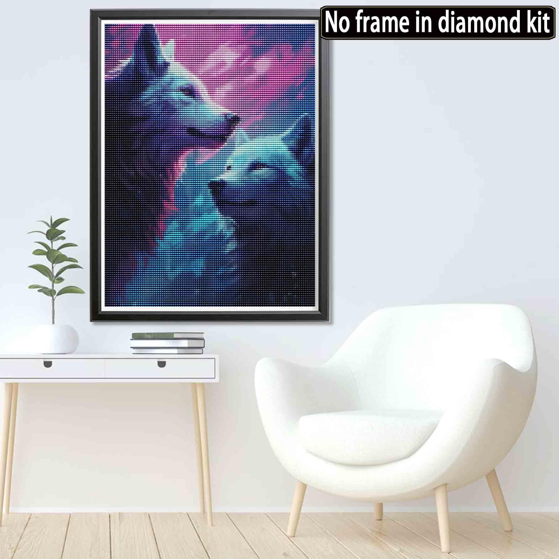 Pentoa 5D Diamond Painting Complet Loup Gris, DIY Broderie Diamant