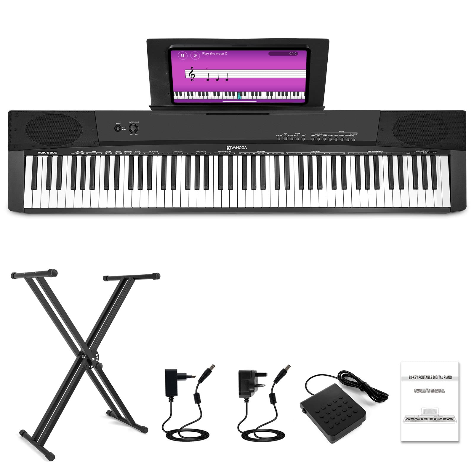Buy Vangoa 88 Keys Piano Keyboard with Stand, Pedal, Full Size Velocity