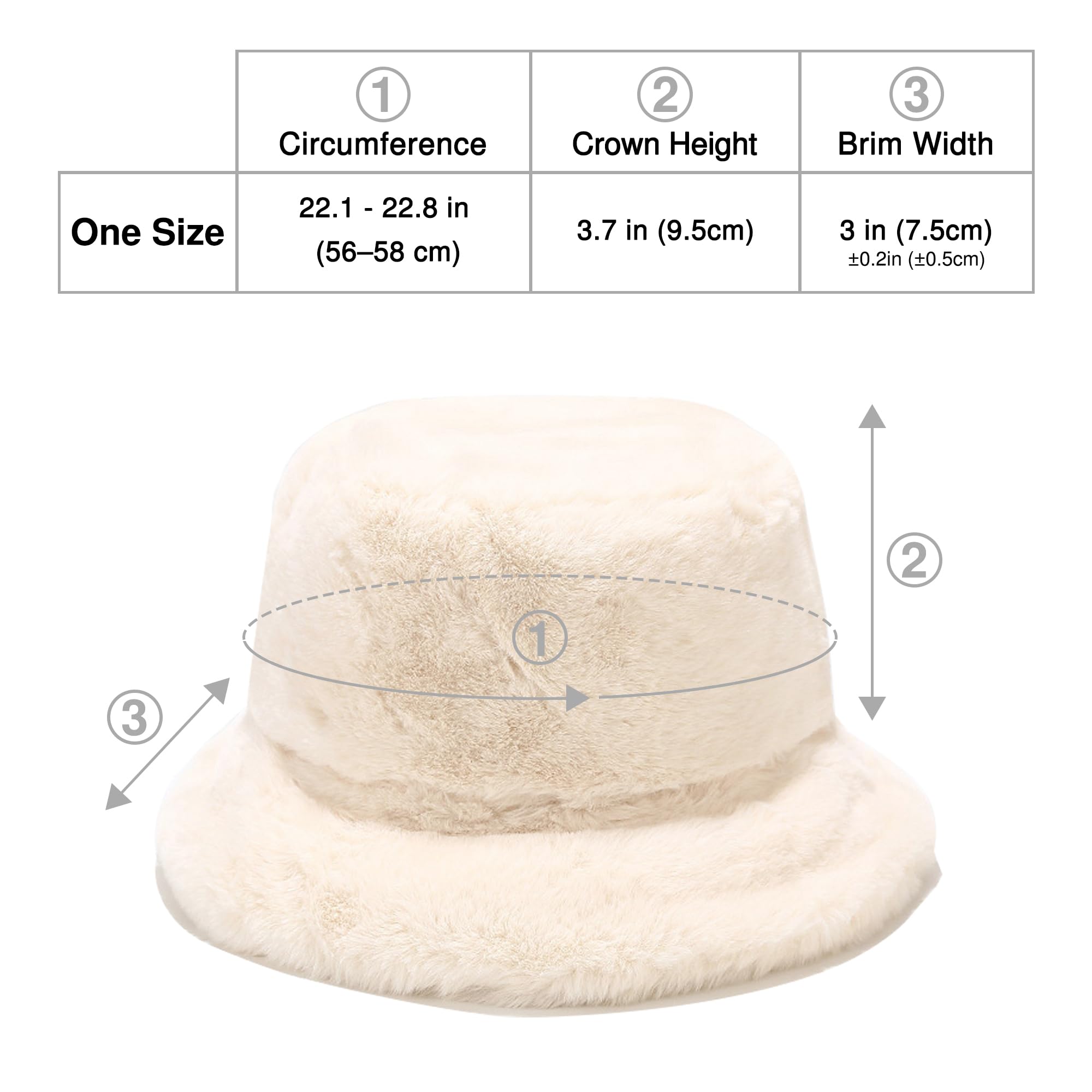 Umeepar Winter Faux Fur Fuzzy Bucket Hat Fluffy Warm Hat for Women Men
